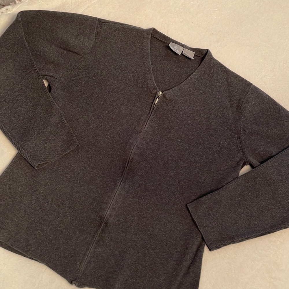 Jockey cotton knit zipper cardigan size M